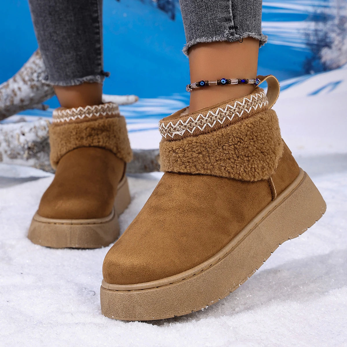 Classıc Ultra Mını Platform Taba BotWomen’s Winter Walking Boots – Suede & Velvet