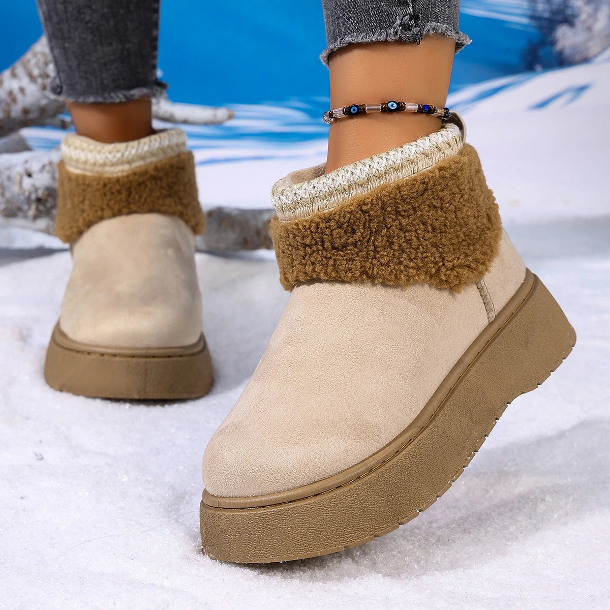 Classıc Ultra Mını Platform Taba BotWomen’s Winter Walking Boots – Suede & Velvet