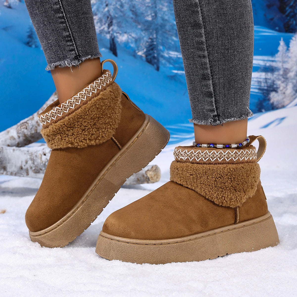 Classıc Ultra Mını Platform Taba BotWomen’s Winter Walking Boots – Suede & Velvet