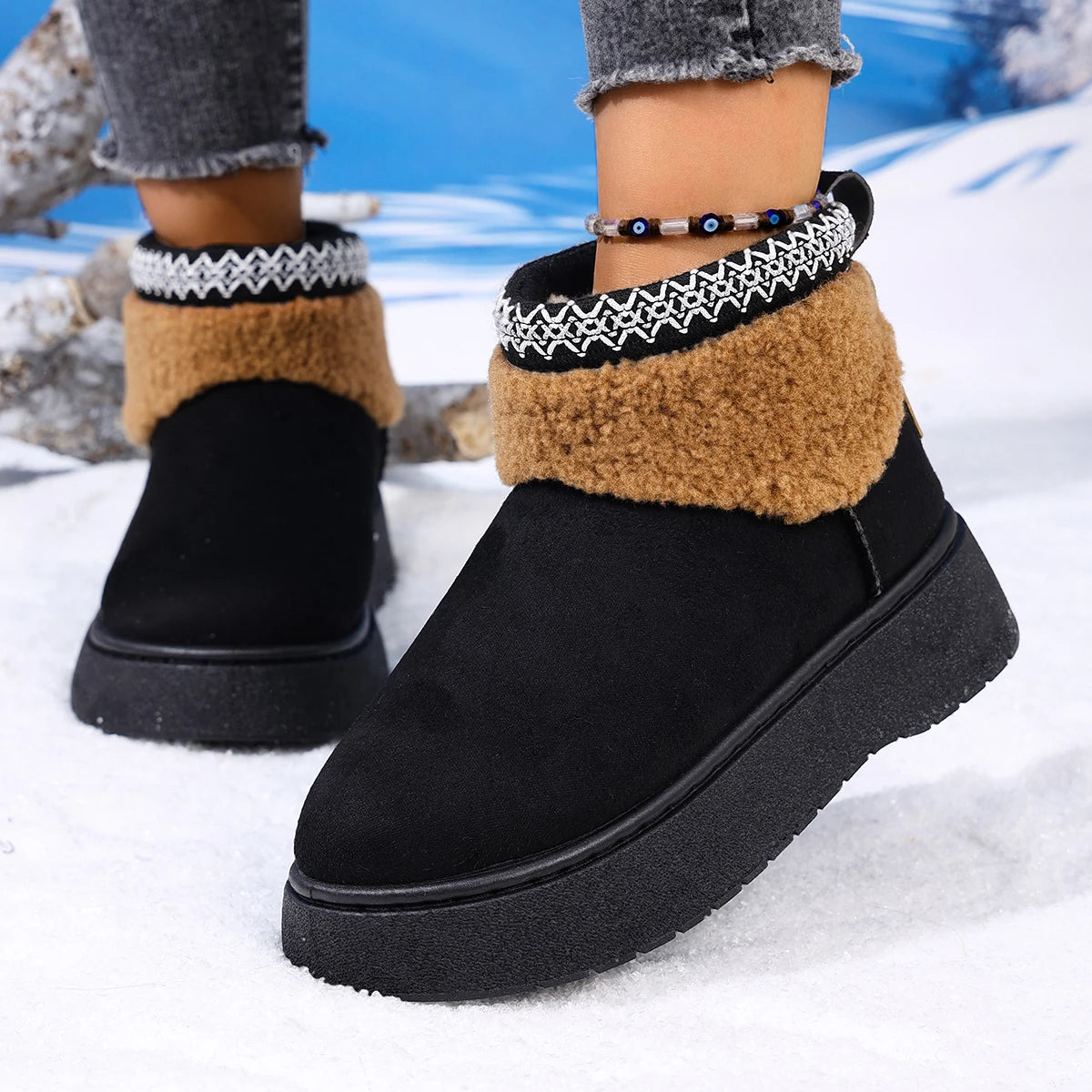 Classıc Ultra Mını Platform Taba BotWomen’s Winter Walking Boots – Suede & Velvet