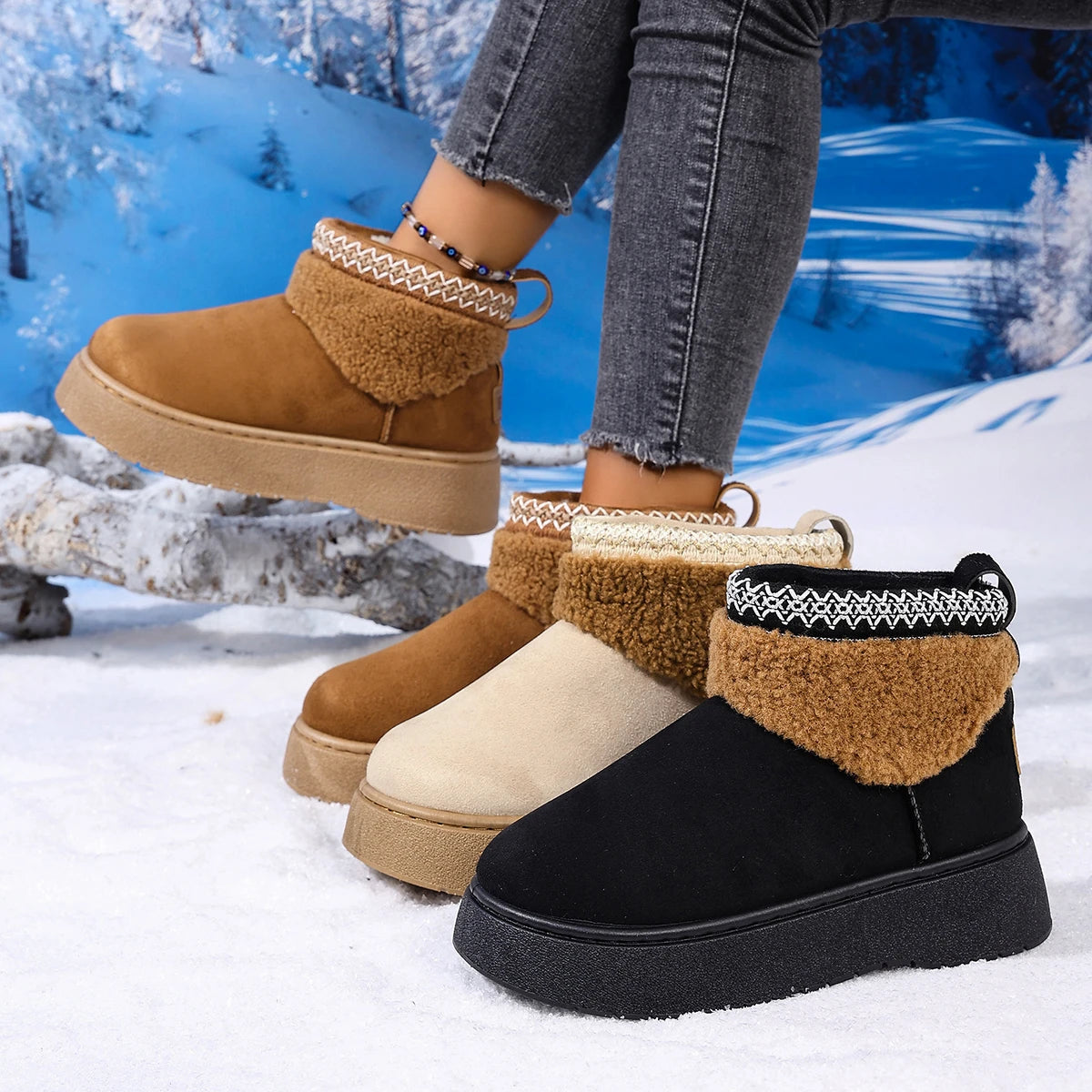 Classıc Ultra Mını Platform Taba BotWomen’s Winter Walking Boots – Suede & Velvet
