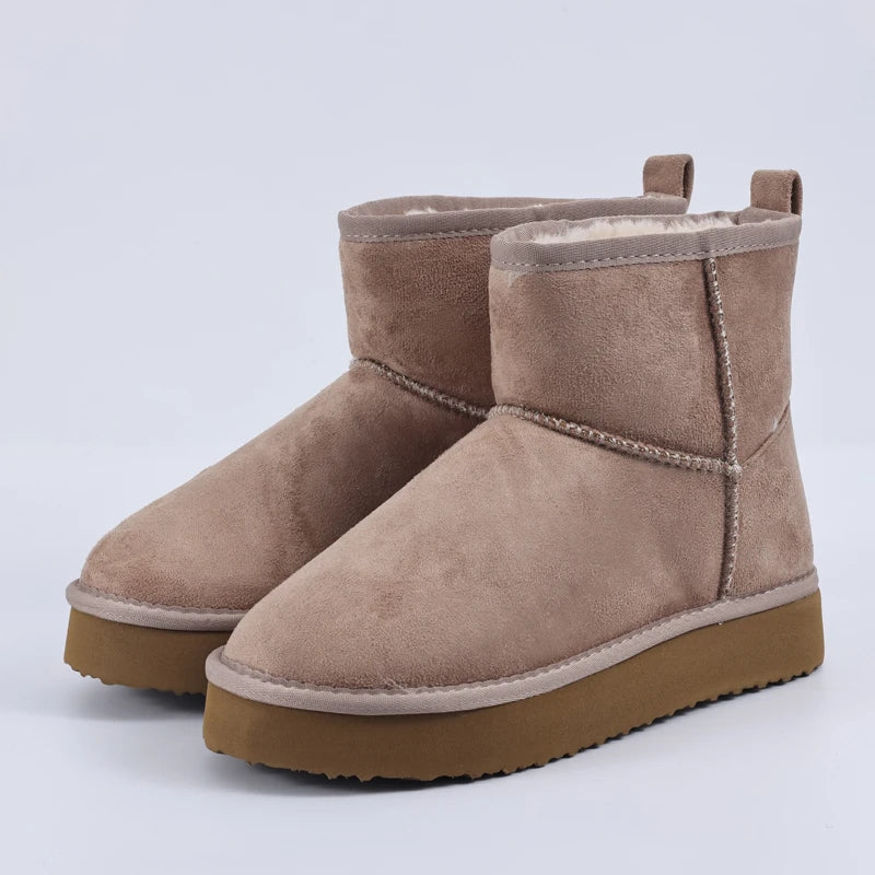 Classic Mini II Taba Women’s Waterproof Suede Ankle Snow Boots – Winter Warm