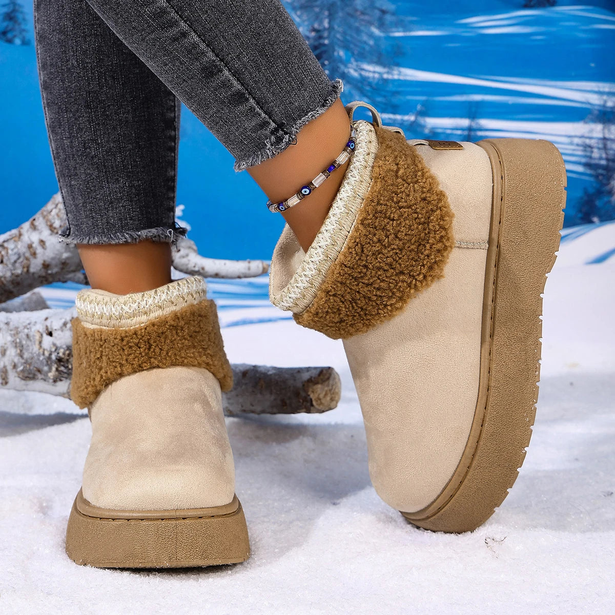 Classıc Ultra Mını Platform Taba BotWomen’s Winter Walking Boots – Suede & Velvet