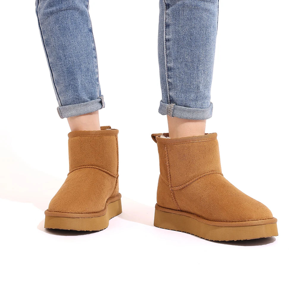 Classic Mini II Taba Women’s Waterproof Suede Ankle Snow Boots – Winter Warm