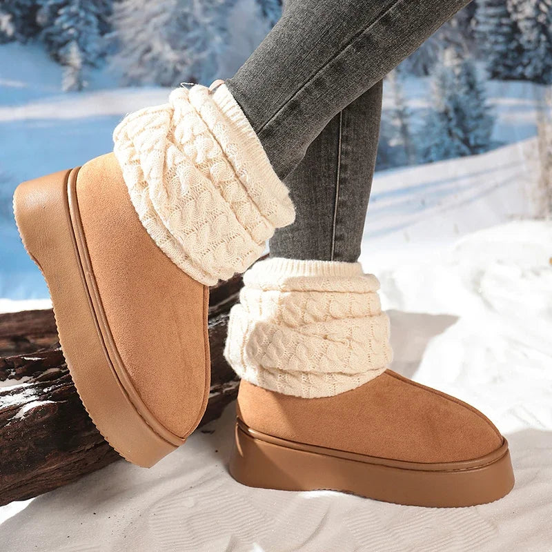 Classic Mini Dipper Puffer Women’s Winter Snow Boots – Faux Suede