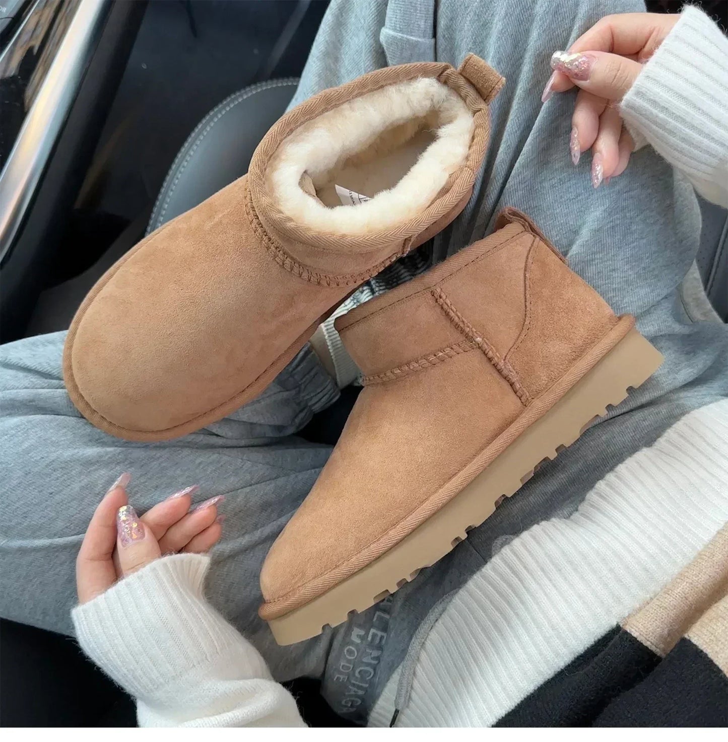 Womens Classic Ultra Mini Boot - Sand – Sheepskin & Leather, Warm and Stylish