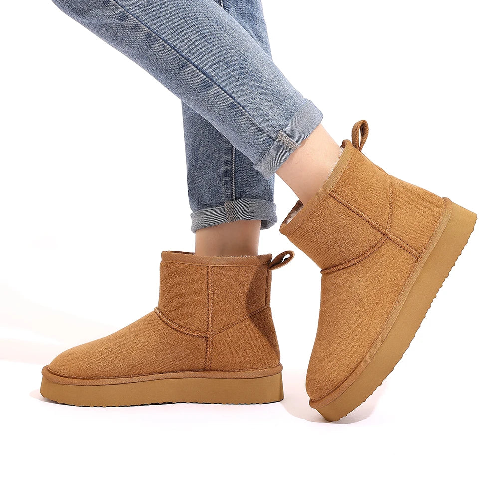 Classic Mini II Taba Women’s Waterproof Suede Ankle Snow Boots – Winter Warm
